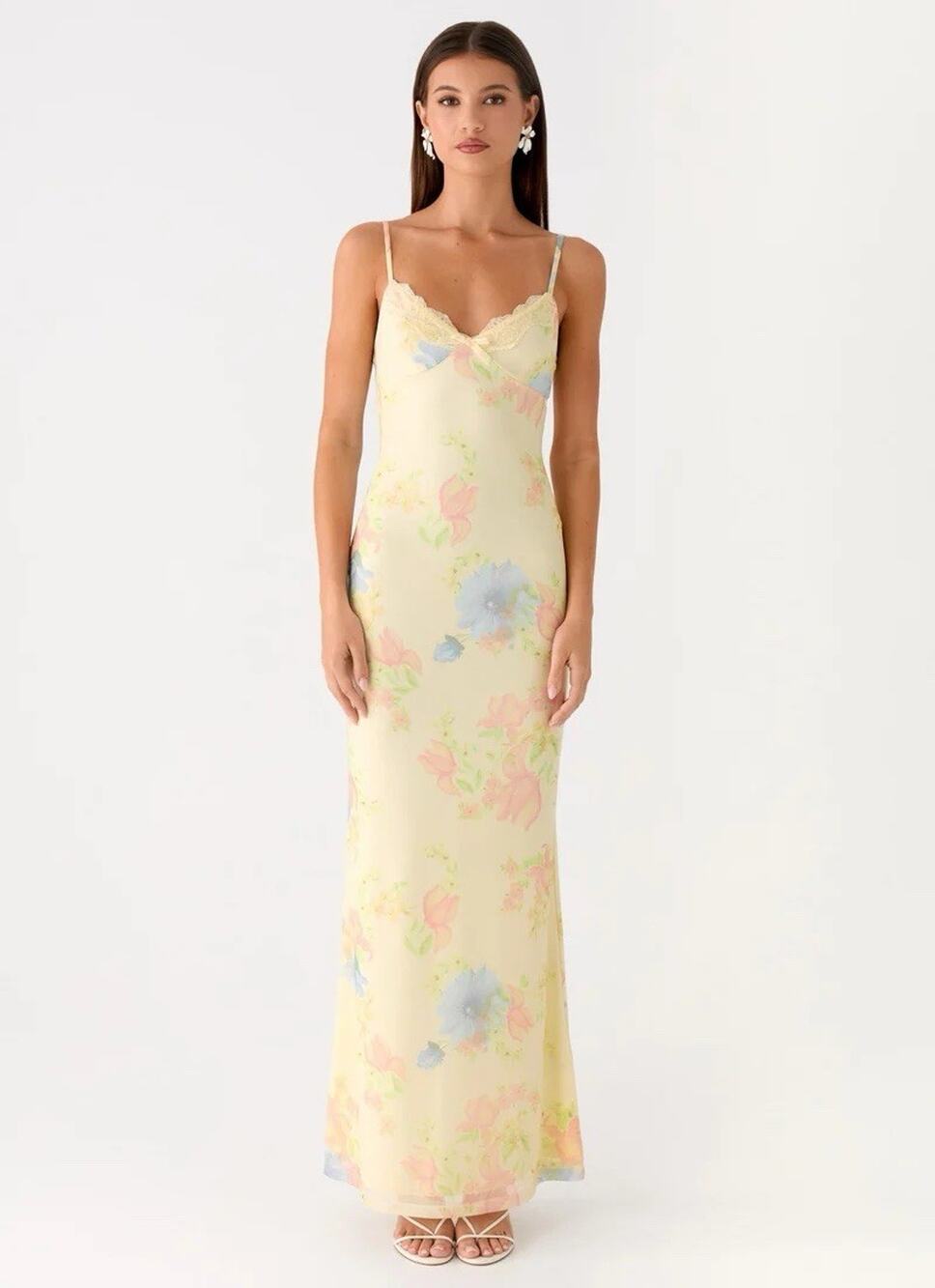 NWT Peppermayo Milira Yellow Floral Maxi Dress Slip XS